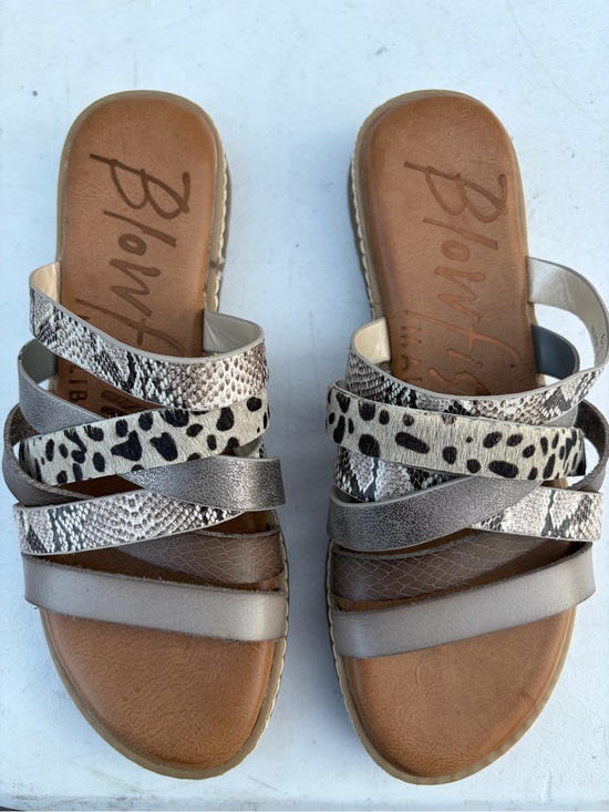 Blowfish Malibu Shoes - Blowfish Malibu Sandals Womens 6.5 Orrah Snakeskin Slip On Slide Brown Leather